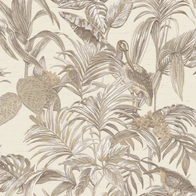 Design ID DID Bird of Paradise Beige & Gold Wallpaper Wallpaper One Size Multi 40897769000