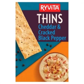 Ryvita Thins - Cheddar & Pepper - 125g x 6