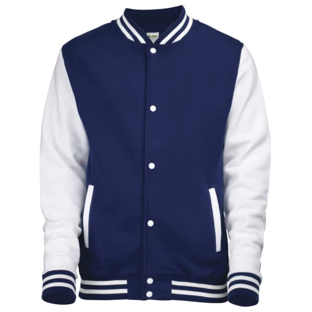 AWDis Varsity Jacket in Mid Navy Size: 12-13 Years Mid Navy Unisex 12-13 Years