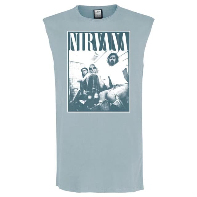 Amplified Amplified Men Group Shot Nirvana Sleeveless Tank Top in Pale Blue Size: Medium Pale Blue M Male 5063527631466