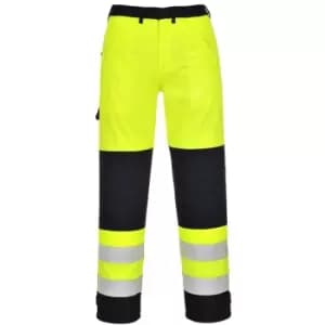 Portwest - FR62YNRL - sz L Hi-Vis Multi-Norm Trousers - Yellow/Navy - Yellow/Navy