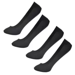 Foxbury Womens/Ladies Laser Cut Footsies (4 Pairs) (UK 4-7) (Black)