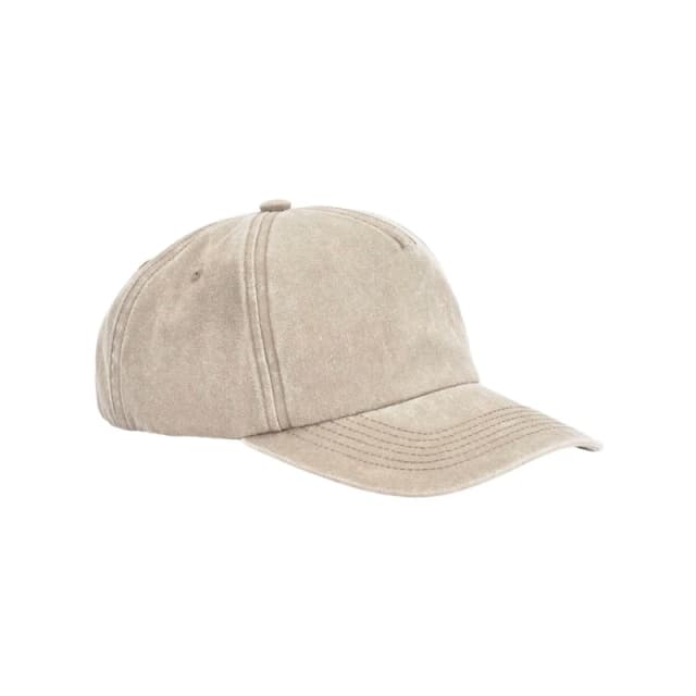 Beechfield Beechfield Men 5 Panel Relaxed Fit Cap in Light Sand Light Sand One Size Male 5063527213402