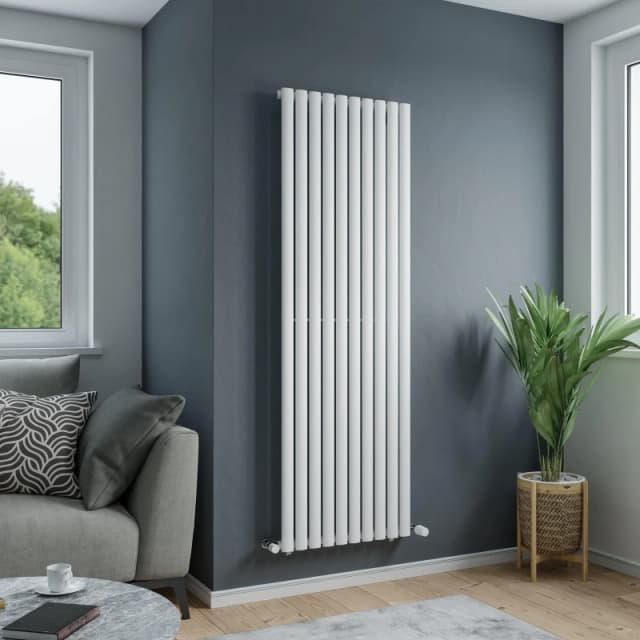 Agadon Solo Designer Oval Tube Radiator in White Size: 1800mm x 360mm White Unisex 1800mm x 360mm