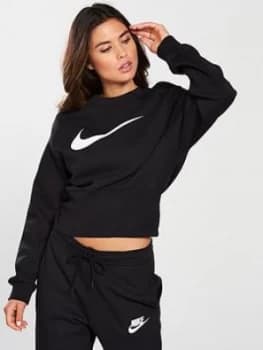Nike Sporstwear Swoosh Crew Sweat Black Size L Women