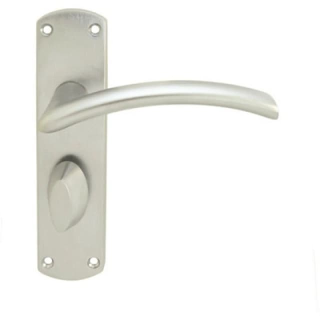 Loops Arched Lever on Bathroom Backplate Door Handle 170 x 42mm Satin Chrome Multi