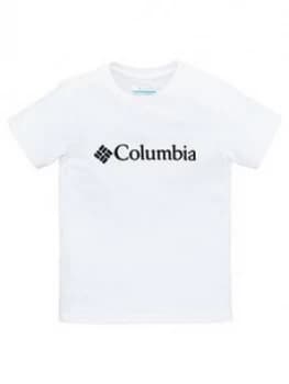 Boys, Columbia Boys Basic Logo T-Shirt - White Size M 11-12 Years