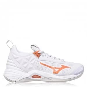 Mizuno Wave Momentum Netball Trainers - White/Gold