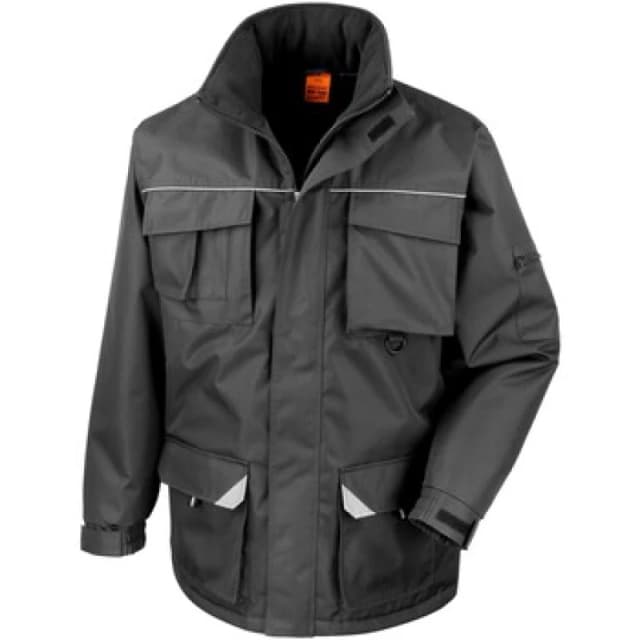 Result Result Men Sabre Padded Long Coat in Black Size: Medium Black M Male 5063470843176