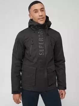 Superdry Ultimate Windcheater Hooded Jacket - Black, Size 2XL, Men