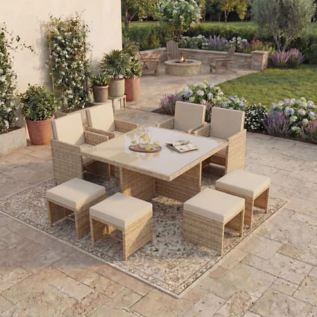 Lassic Garden Vida Cuba 8 Seater Rattan Set UKFR Natural unisex 8 Seater