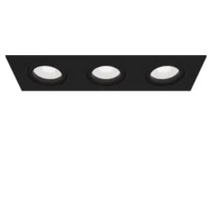 Atom Recessed Triple Square Downlight Black, 3 Light, GU10