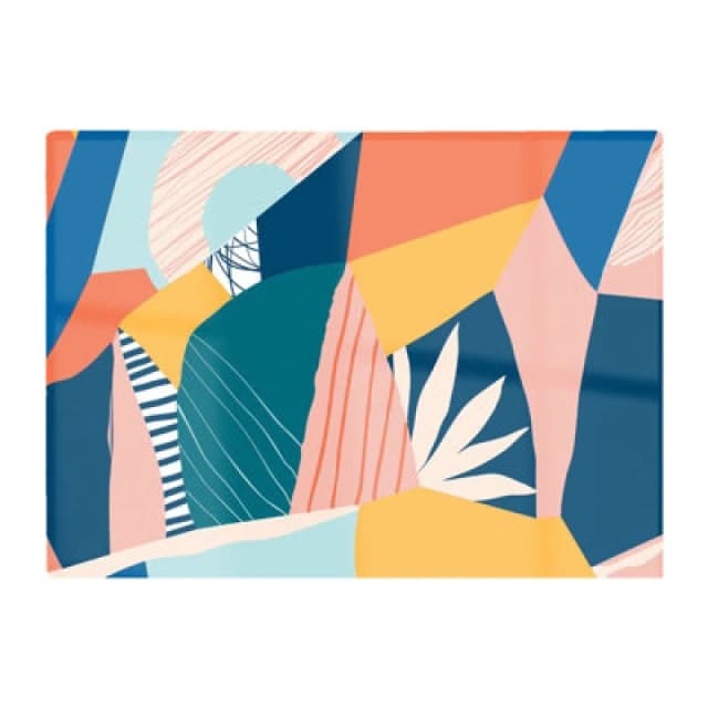 Warren Reed Designer Modern Floral Pattern Glass Chopping Board