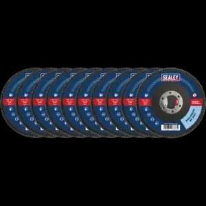 Sealey Zirconium Abrasive Flap Disc 115mm 80g Pack of 10