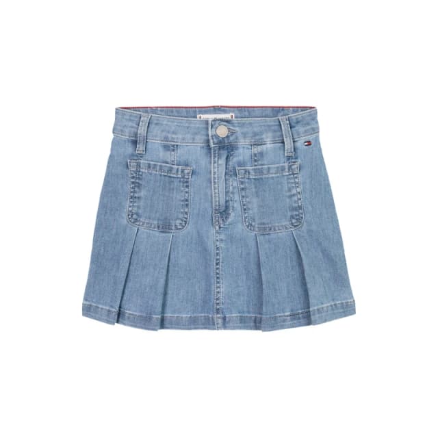 Tommy Hilfiger Kids Pleated Denim Skirt Drapey 1AA female 12Y