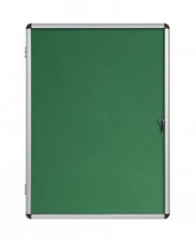 Bi-Office Enclore Green Felt Lockable Noticeboard 9xA4
