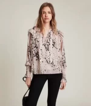AllSaints Womens Lara Portland Shirt, Pink, Size: 12