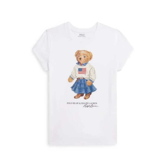 Polo Ralph Lauren Polo Bear Tee Jn63 White female 7Y/S
