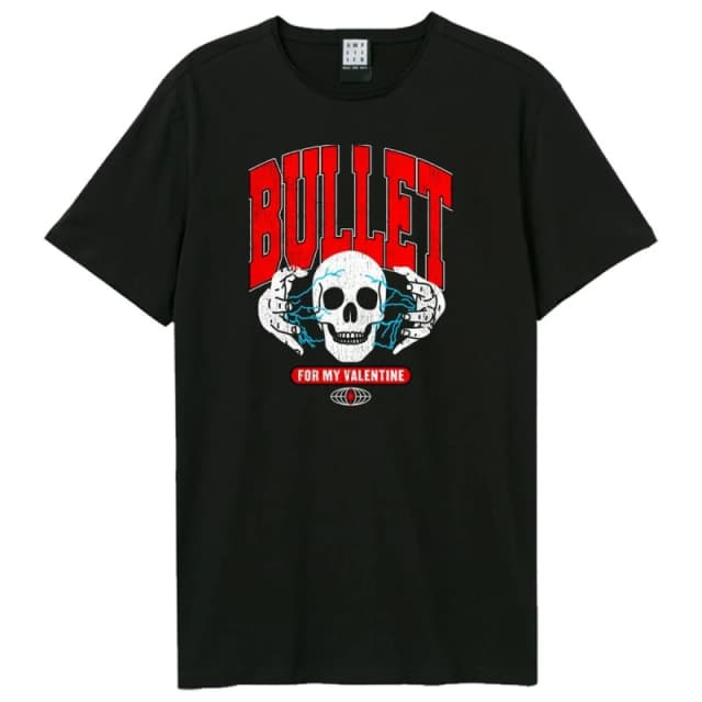 Amplified Amplified Men Electric Skull Bullet For My Valentine T-Shirt in Black Size: X-Small Black XS Male 5063852073245
