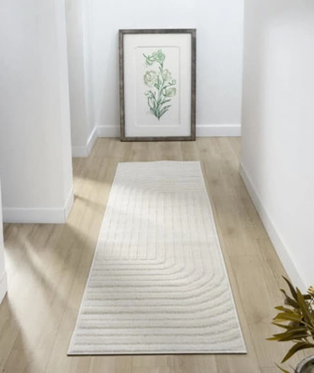 Aya Living Room Area Rug - Arches Pattern Wabi Sabi Cream 60Cm X 220Cm