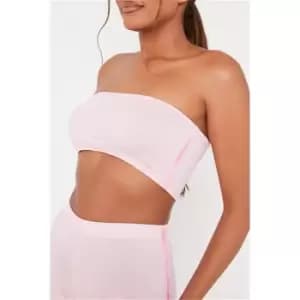 I Saw It First Side Stripe Jersey Bandeau Top - Pink