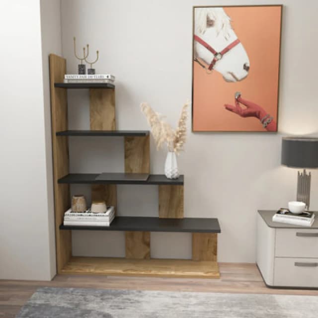 Decorotika Echo 120 Cm Bookcase Oak&black