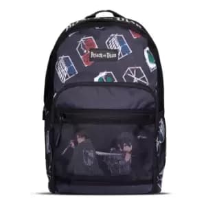 Attack On Titan Iconic Crests All-over Print Backpack, Black...