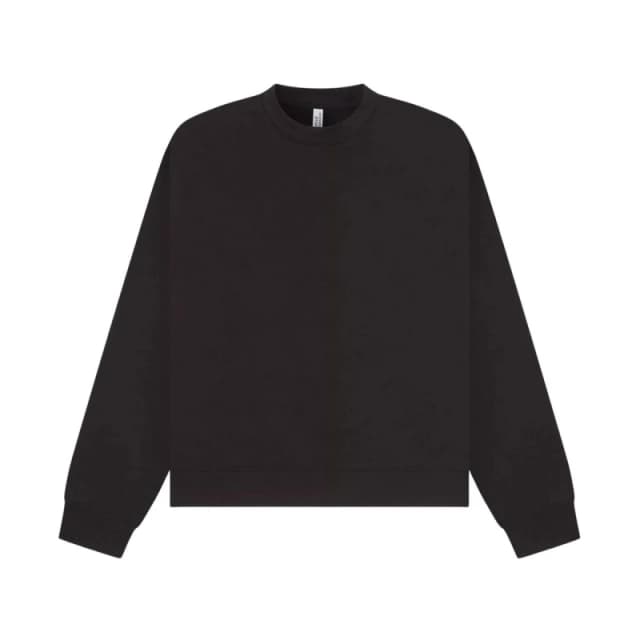 Casual Classics Mens Premium Extended Neckline Boxy Oversized Sweatshirt in Black Size: XS Black Male XS