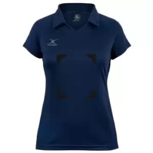 Gilbert Eclipse Netball Jnr Polo Shirt w Bib Attachments - Blue