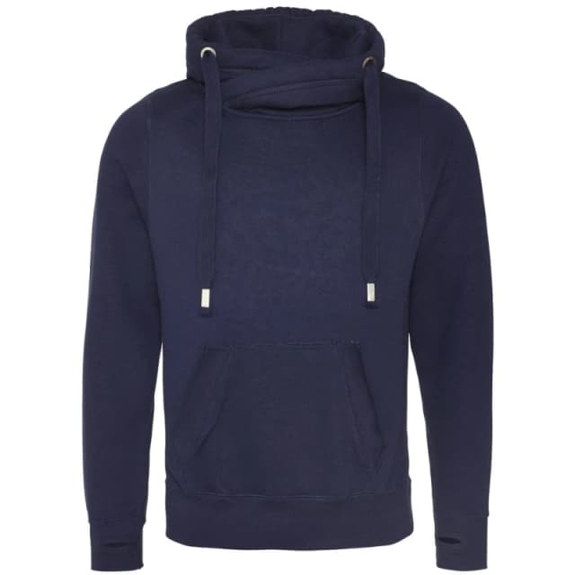 AWDis AWDis Men Cross Neck Hoodie in Navy Size: X-Small Navy XS Male 5059958506527