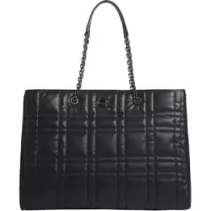Calvin Klein Re-Lock Quilt Tote W/Lpt Cmpt - Black