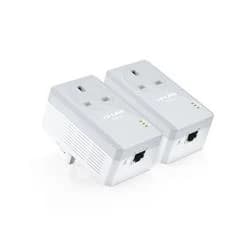 TP Link 600 Mbps Passthrough Powerline Adapter Starter Kit No Configuration Required UK Plug TL-PA4010PKIT V2.20 - Pack of 2