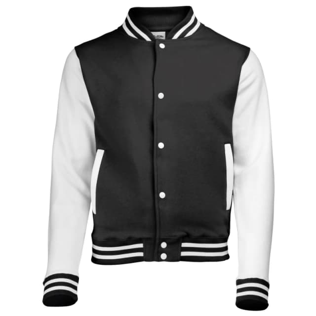 AWDis Varsity Jacket in Jet Black Size: 12-13 Years Jet Black Unisex 12-13 Years