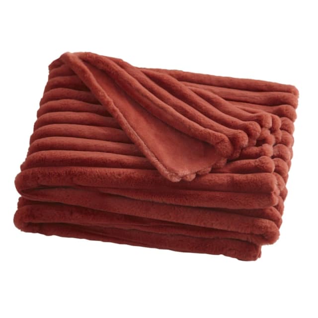 Appletree 'Morritz' Faux Fur Throw Terracotta