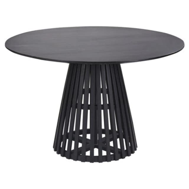 Beliani Dining Table Mesilla Black 120 Cm 120 Cm Acacia Wood