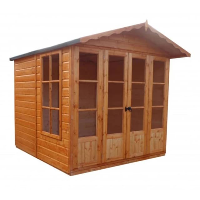 Shires Kensington Shiplap Summerhouse Garden Sun Room Approx 7 x 7 Feet in Brown Brown Unisex