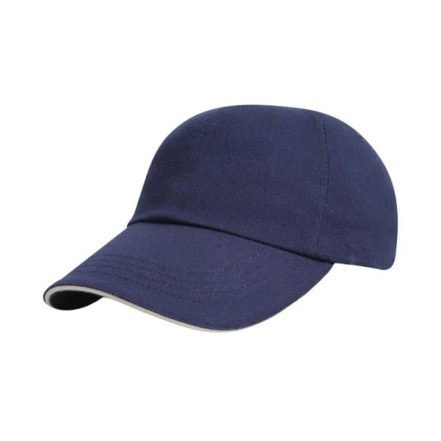 Result Womens Heavy Brushed Cotton Sandwich Peak Baseball Cap in Navy Navy Female One Size