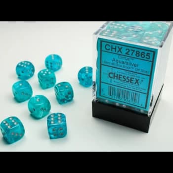 Chessex 12mm D6 Dice Block: Cirrus Aqua/silver