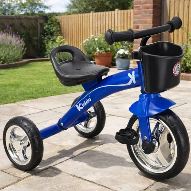 Kiddo Trike 3 Wheel Ride On Tricycle with Basket in Blue Size: 1 Pack Blue Unisex 1 Pack
