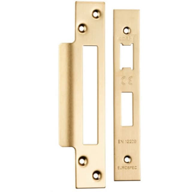 Loops Square Forend Strike and Fixing Pack Suitable for Sashlocks Satin Brass Metallics