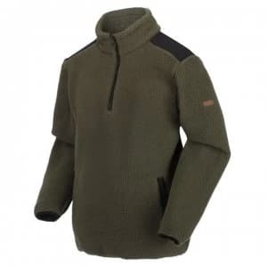 Regatta Colman Half Zip Fluffy Fleece - DkKhaki/Blac