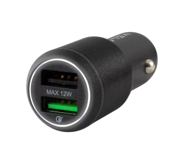 VELD VC30CB Super Fast 2-Port 30 W Car Charger, Black 5014117970489