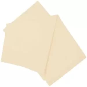 Belledorm Brushed Cotton Flat Sheet (Double) (Cream) - Cream