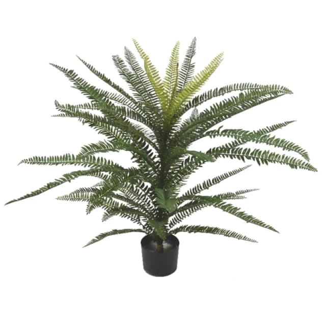 N/A 75cm Fire Retardant Plastic Boston Fern Plant with 49 Leaves