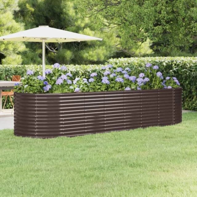 vidaXL Garden Raised Bed Steel 322x100x68cm Brown, Brown 319070