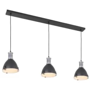Storm Straight Bar Pendant Ceiling Light Black Matt, Metal