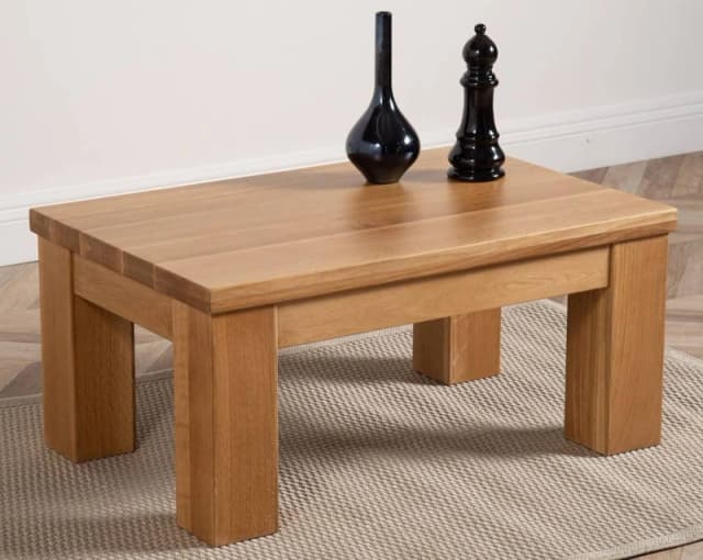 Thats Furniture Dakot Chunky Oak Small Coffee Table for Living Room in Light Oak Light Oak Unisex