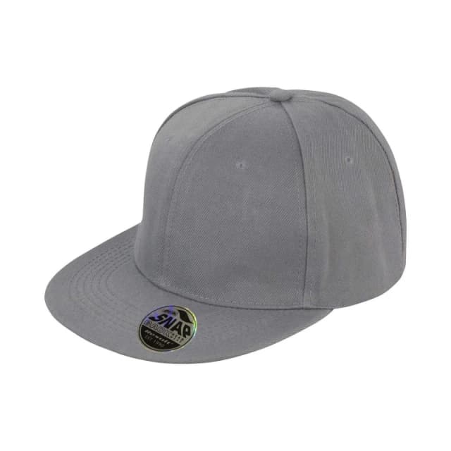 Result Result Men Bronx Original Flat Peak Snapback Cap in Grey Grey One Size Male 5063470790999