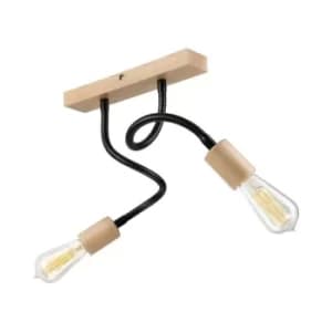 Cameron Semi Flush Light Black, 2x E27