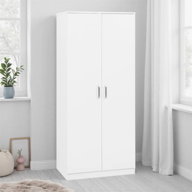 Seconique Dakotia 2 Door Wardrobe in White White Unisex
